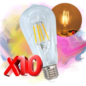 Alternative view of Pack 10 Foco Vintage Led Luz Calida E27 Edison
