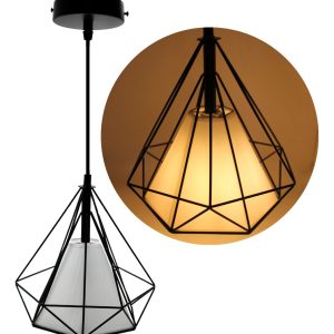 Diamante Negro Minimalista Herraje Vintage De Base E27