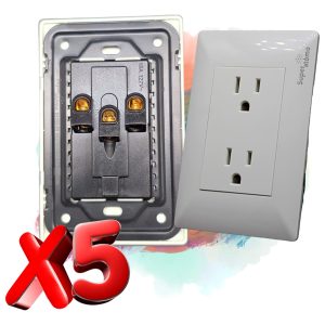 Alternative view of Paquete De 5 Contactos Duplex Con Placa Blanca Completos 2p Color Blanco