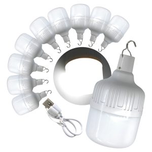 Paquete De 10 Focos Bala Recargable 15w Luz Blanca Portatil
