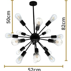 Alternative view of Lampara Candil Satelite 16 Luces Minimalista Con Focos