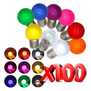 Alternative view of Pack 100 Focos Led Mini Bombilla De Colores E27 Decoración