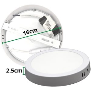 Alternative view of Paquete De 11 Sobreponer Redonda De 12w Led