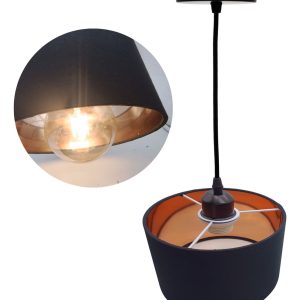 Lampara Colgante Moderno Con Pantalla Reflejante Tipo Cobre