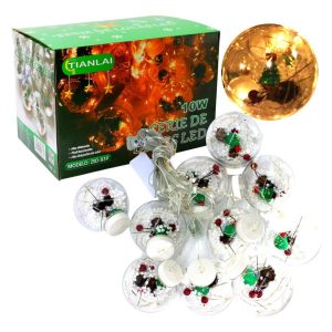 Alternative view of Serie Led Luces Navideña De Esfera Con Arbol Y Nieve Dentro