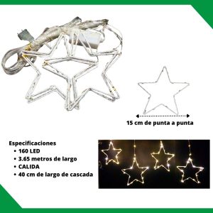 Alternative view of Serie Led Cascada Estrellas , Color A Legir 4m X.50 Navidad