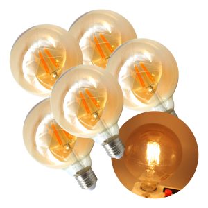 Paquete 5 Focos Globo Led 4w Cálido Excelente Iluminación