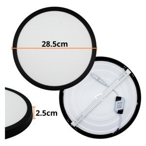 Alternative view of Lampara Led Sobreponer 24w Luz Blanca Orilla Negra 6500k