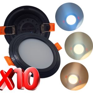 Alternative view of Paquete De 10 Empotrables Negras 5w Tres Tonos De Luz