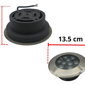 Alternative view of Lampara Sumergible 9w Rgb Led Piso Redonda