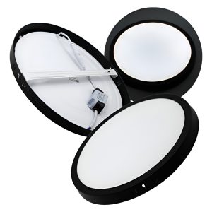 Pack 2 Lampara Led Sobreponer 24w Luz Blanca Orilla Negra