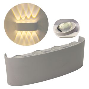 Lampara Led Pared Arbotante 8 Luces Luz Cálida Int/ext Muro