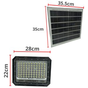 Alternative view of Reflector Solar Led 200w C/panel Y Control Remoto