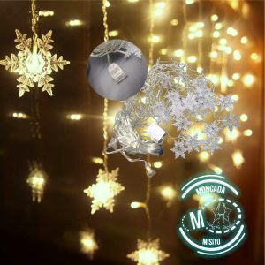 Alternative view of Serie Cascada Led Con Estrellas Navidad 200l Color A Elegir