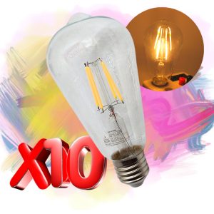 Alternative view of Pack De 10 Focos Vintage Led Luz Calida 4 W E27 T/ Edison