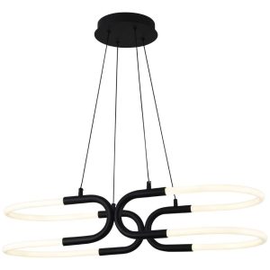 Alternative view of Candil Negro Colgante Neon Strip Vintage Completo