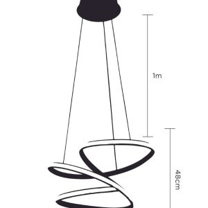 Alternative view of Lampara Colgante Moderno Liston Candil Carmel Silicon