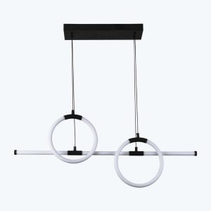 Candil Negro Colgante Minimalista Neon Vintage Completo