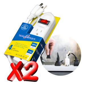Multicontacto De 4 Tomas Wanergy 05122color Blanco Largo Del Cable De 95cm 16a