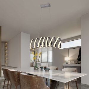 Lampara Colgante Semi Espiral Moderno Candil Aria Silicon