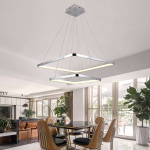 Lampara Colgante Moderno Doble Rombo Candil Castle Silicon