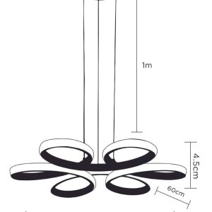 Alternative view of Lampara Colgante Minimalista Moderno Candil Flor Silicon