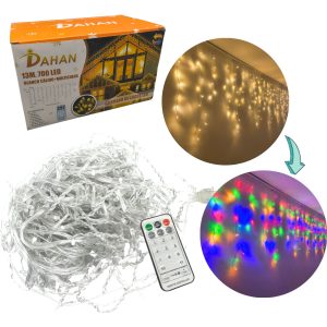 Serie Cascada Navidad De 700 Led 13mt 2 En 1 Con Control