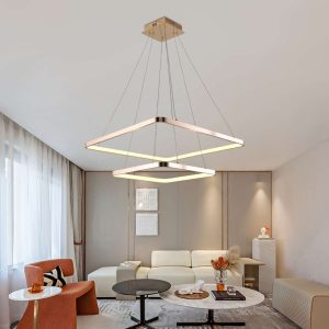 Lampara Colgante Moderno Doble Rombo Candil Castle Silicon