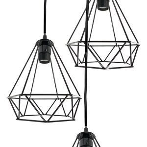 Alternative view of Lampara Vintage Minimalista Diamante Herraje Panal Negro