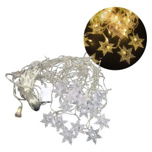 Cortina Led Copos De Nieve 12m 288 Luces Cascada