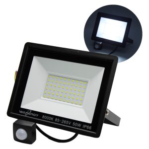 Reflector Led 50w Con Sensor De Movimiento Megaluz Seguridad Color De La Carcasa Negro Color De La Luz Blanco Frío 85/265v