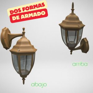 Alternative view of Farol Vintage Cobre Para Exterior 2 Posiciones Suspendido