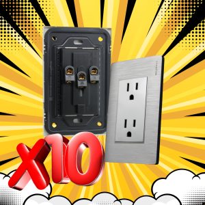 Alternative view of Tomacorriente Duplex 15 Amp 127v Línea Grafito Lujo 10 Placa