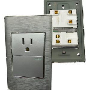 Paquete 10 Placas Plateado Apagador Con Contacto 2m 2p