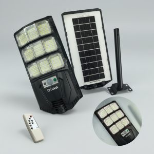 Lámpara Suburbana Solar 300w Led Blanco 6000k Con Brazo