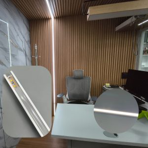 Pack 5 Perfil Aluminio Con Tira Led Mica Blanca 1.5m