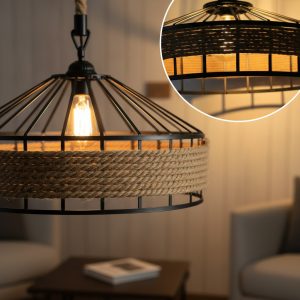 Lampara Diamante Soga Colgante Vintage Flexible Lazo Zafiro