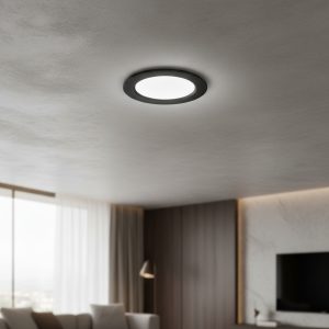 Lámpara Panel Led Empotrable 15w Negra Luz Fria