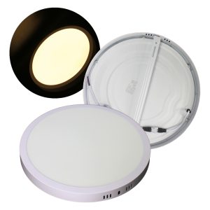Lampara Luz Calida Panel Led De Sobreponer Redonda 24w 28 Cm